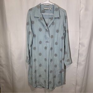 Soft Surroundings Paisley Park Embroidered Shirt Dress